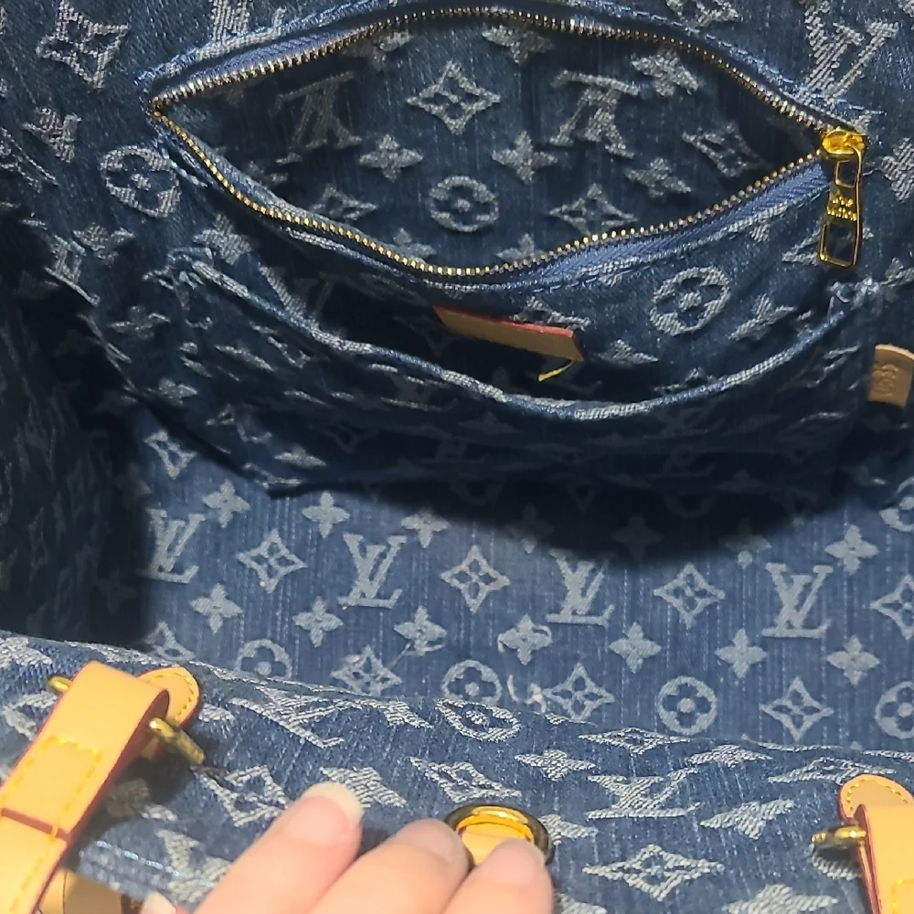 Blue Monogram Tote Bag - Picture 4 of 6